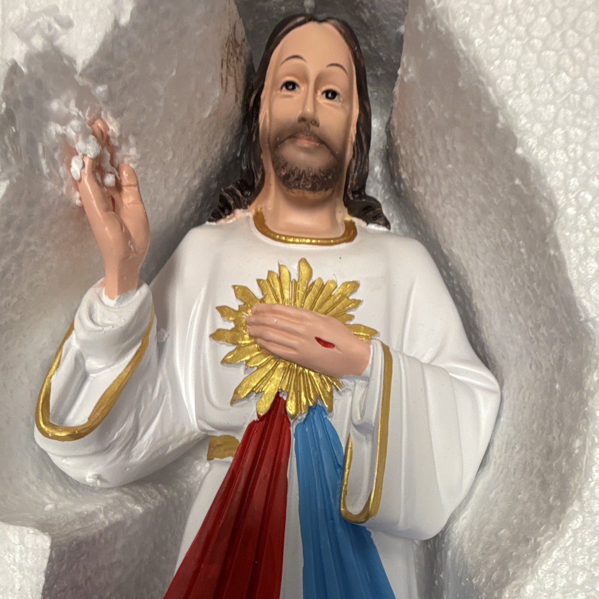 Divine Mercy Jesus Christian Statue Figure Divine Mercy Style Red & Blue 50CM
