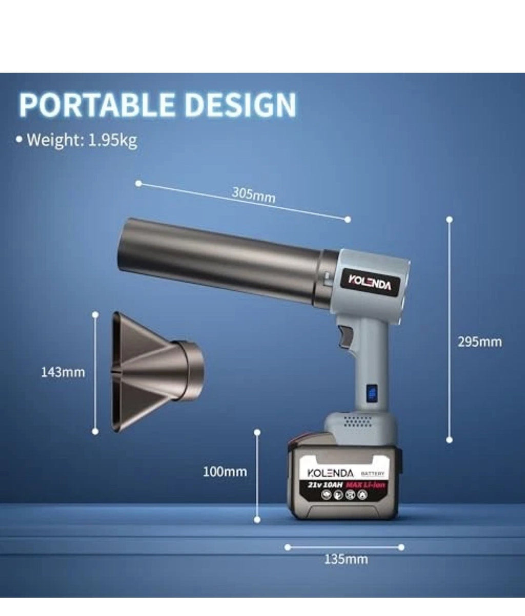 Handheld Cordless Lightweight Powerful Car Dryer Air Blower with 1800G & Gray
