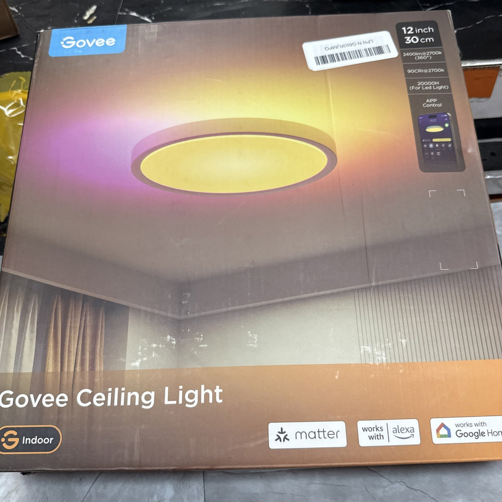 Govee 12" RGB LED Ceiling Light, App Control, Smart Wi-Fi, Alexa, Google, Matter