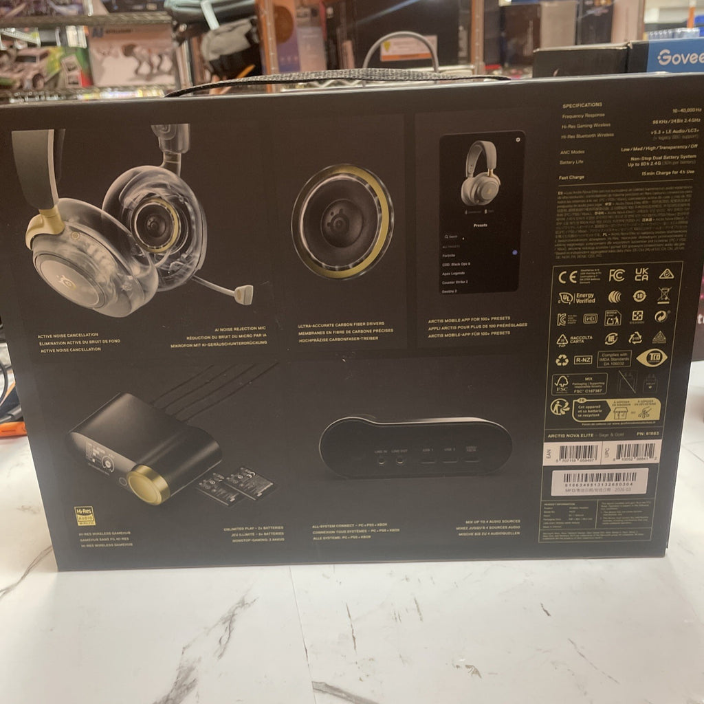 SteelSeries Gold Arctis Nova Elite Wireless Multi Gaming Headset for PC PS5 Xbox