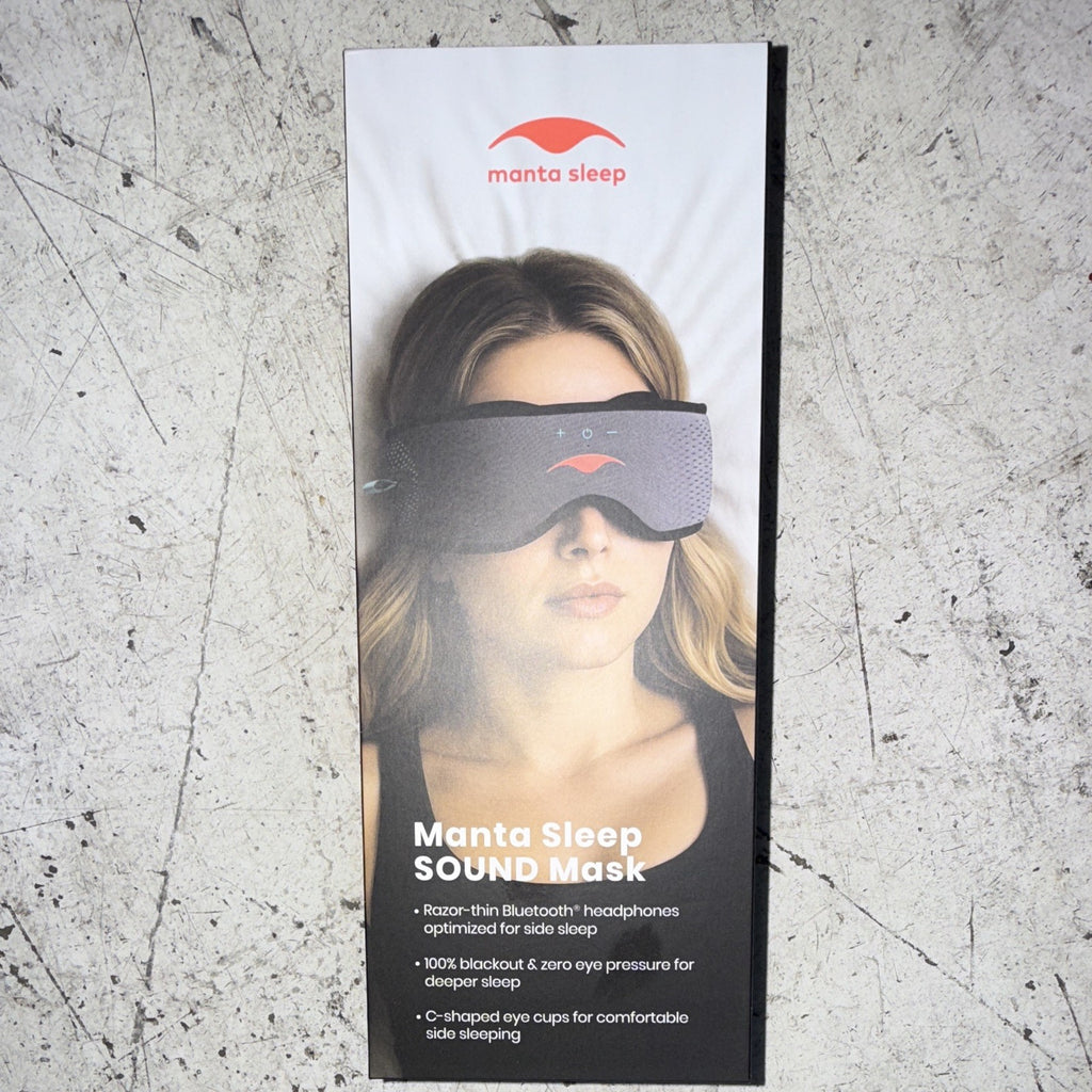 Manta Sleep SOUND Mask Bluetooth Sleep Mask w/ Eye Cups Headphones Gray/Black