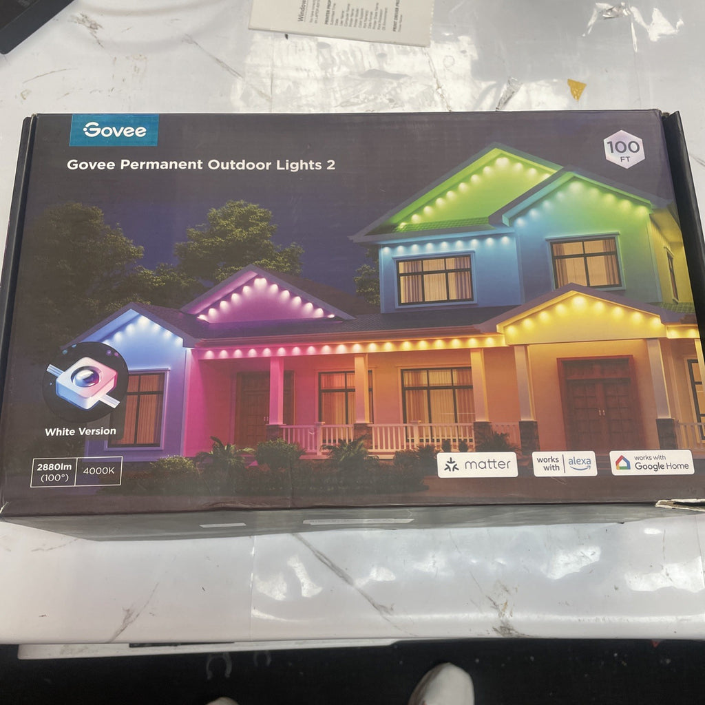 Govee Permanent Outdoor Lights 2 100ft - H705E/White - Alexa & Google - New