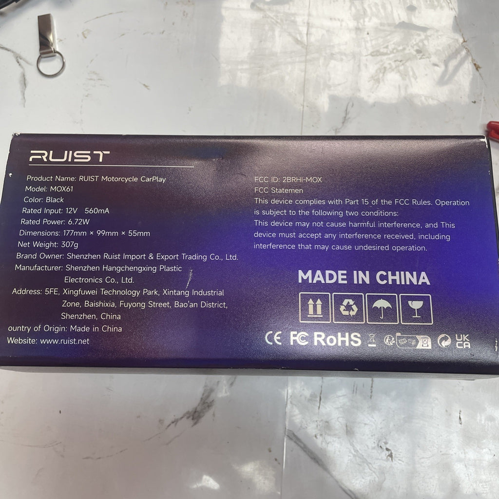 RUIST MOX61 6.1" Motorcycle CarPlay HD Touchscreen GPS, Wireless Android Auto