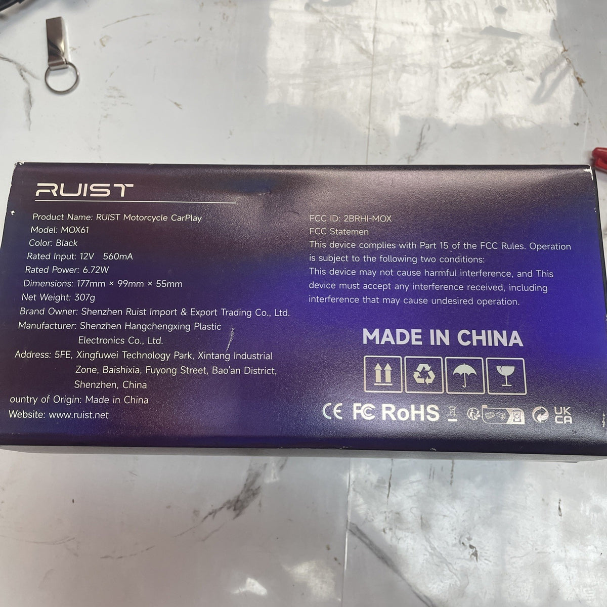 RUIST MOX61 6.1" Motorcycle CarPlay HD Touchscreen GPS, Wireless Android Auto
