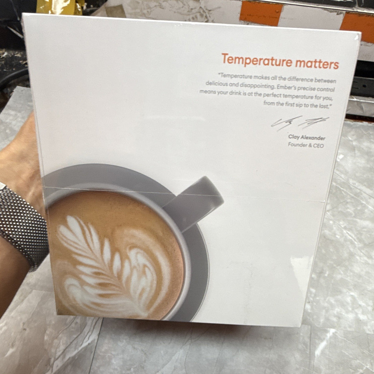 Ember Temperature Control Mug 2 Gray 14oz Smart App Control w/ Charging Coaster