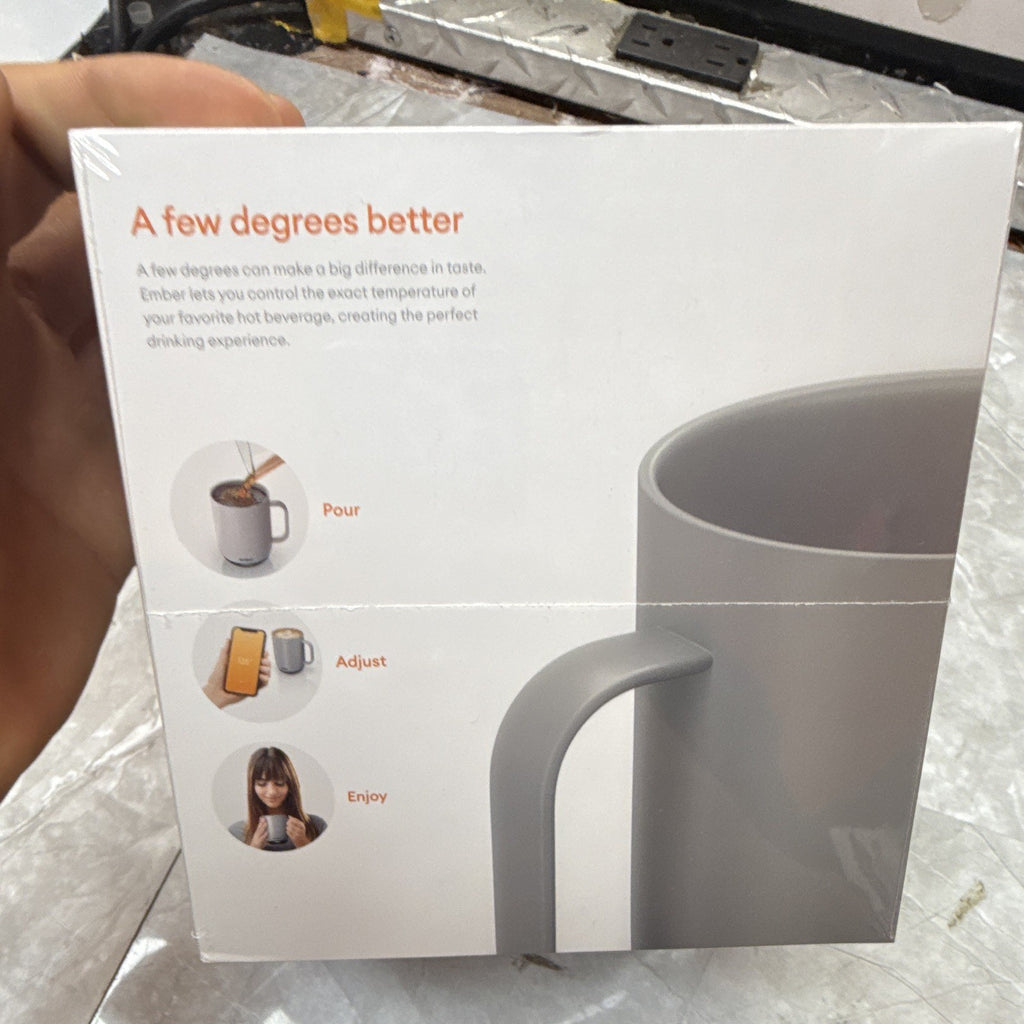 Ember Temperature Control Mug 2 Gray 14oz Smart App Control w/ Charging Coaster