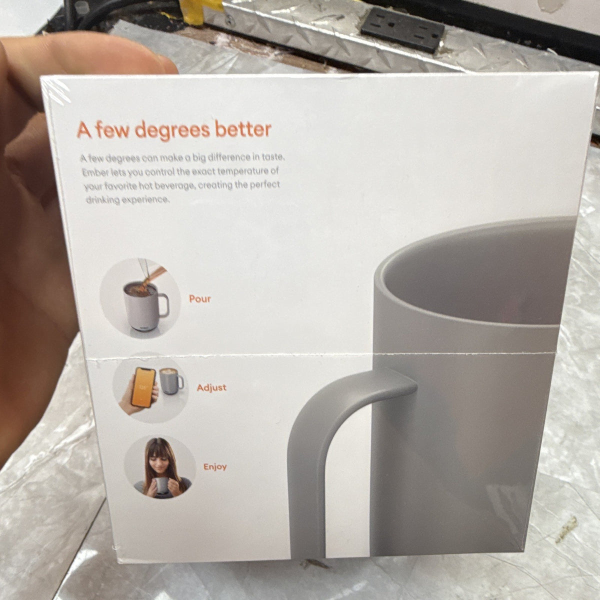 Ember Temperature Control Mug 2 Gray 14oz Smart App Control w/ Charging Coaster