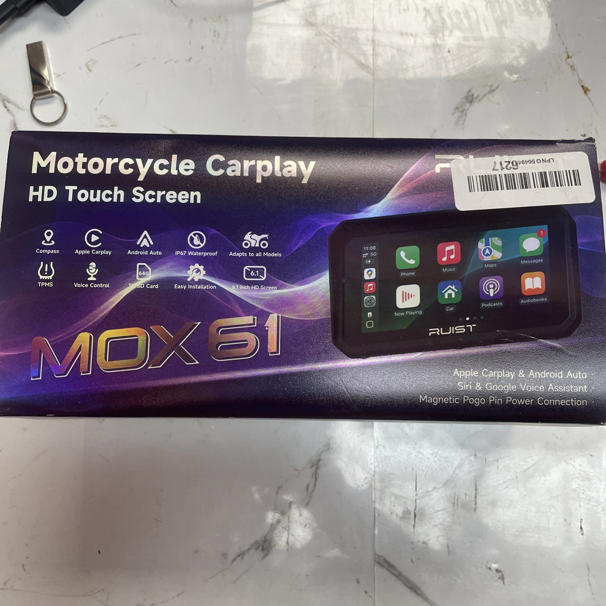 RUIST MOX61 6.1" Motorcycle CarPlay HD Touchscreen GPS, Wireless Android Auto