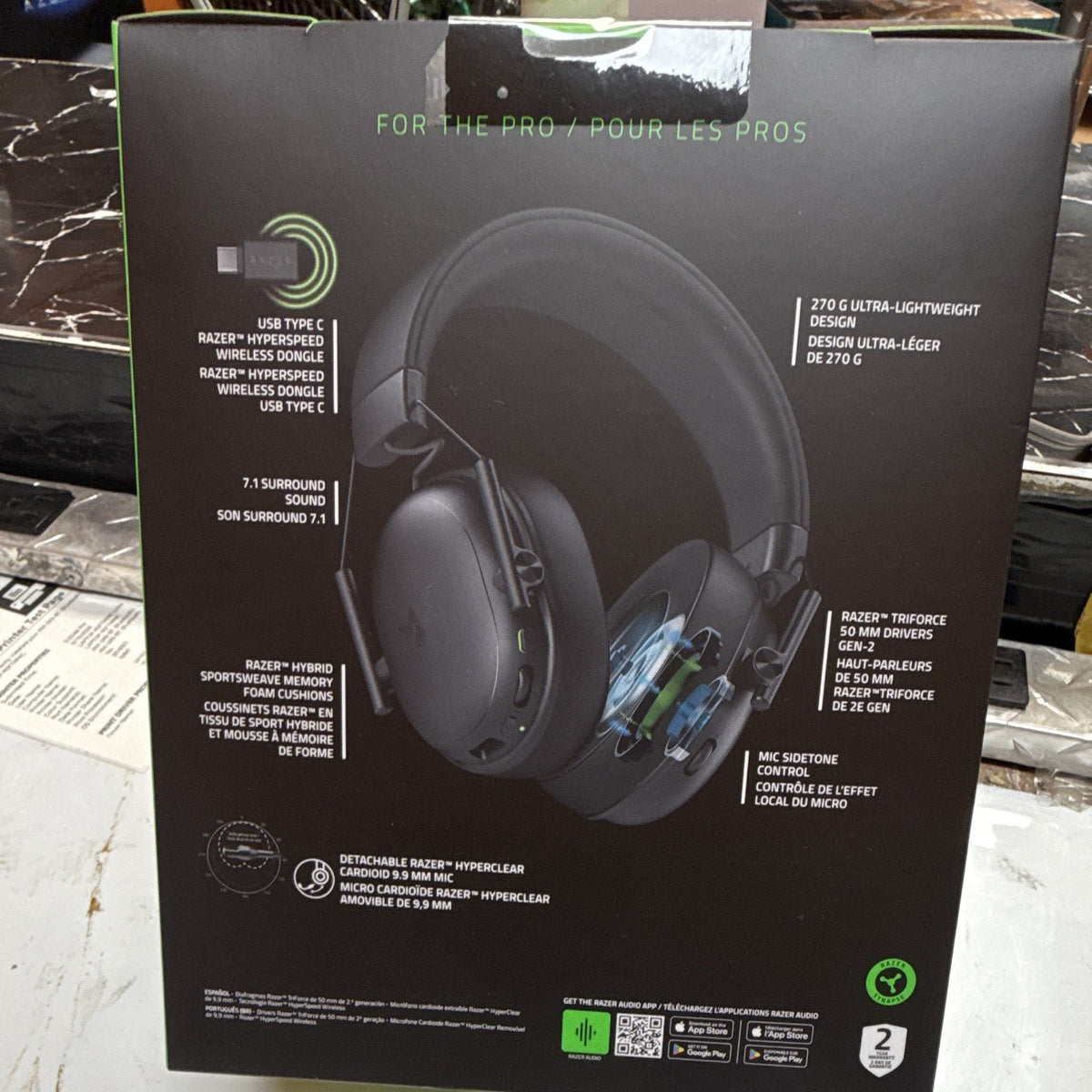 Razer BlackShark V3 X HyperSpeed Wireless 7.1 Detachable Boom Mic Black