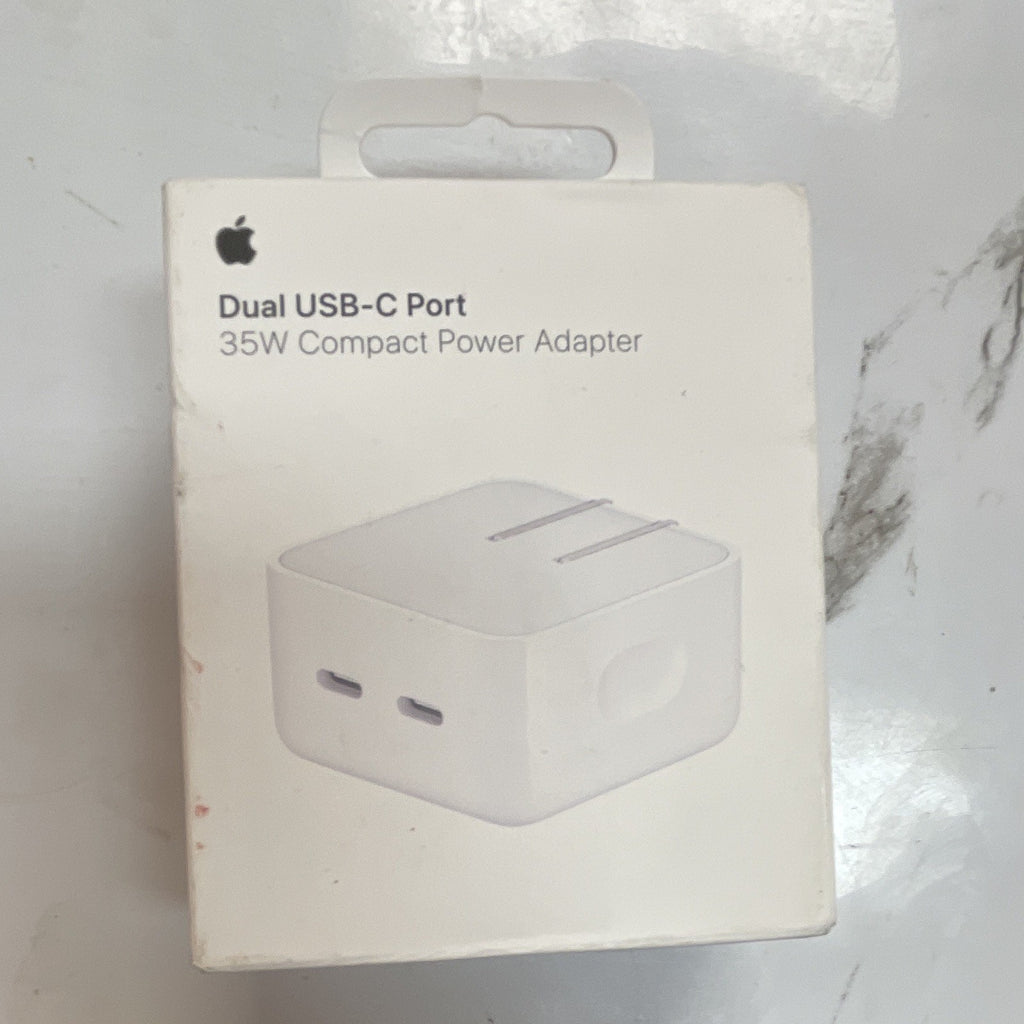 Apple Dual USB-C 35W Compact Power Adapter Charger, White - For Apple Universal