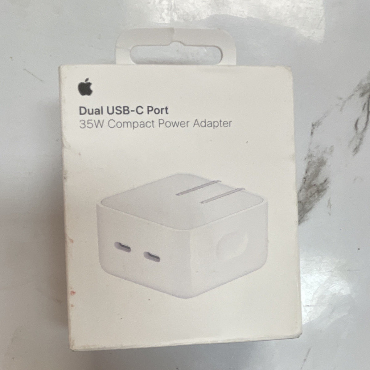 Apple Dual USB-C 35W Compact Power Adapter Charger, White - For Apple Universal