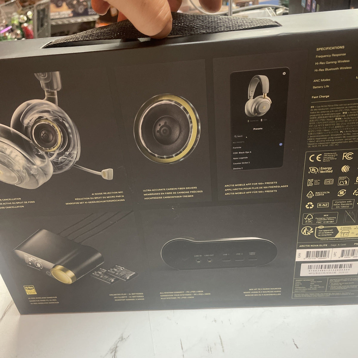 SteelSeries Gold Arctis Nova Elite Wireless Multi Gaming Headset for PC PS5 Xbox