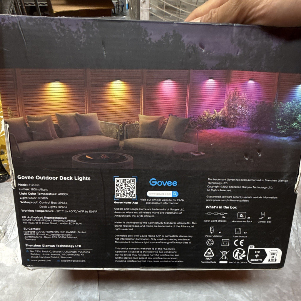 Govee H7068 Outdoor Deck Lights 12-Pack RGBW 4000K IP65 Smart App/Voice
