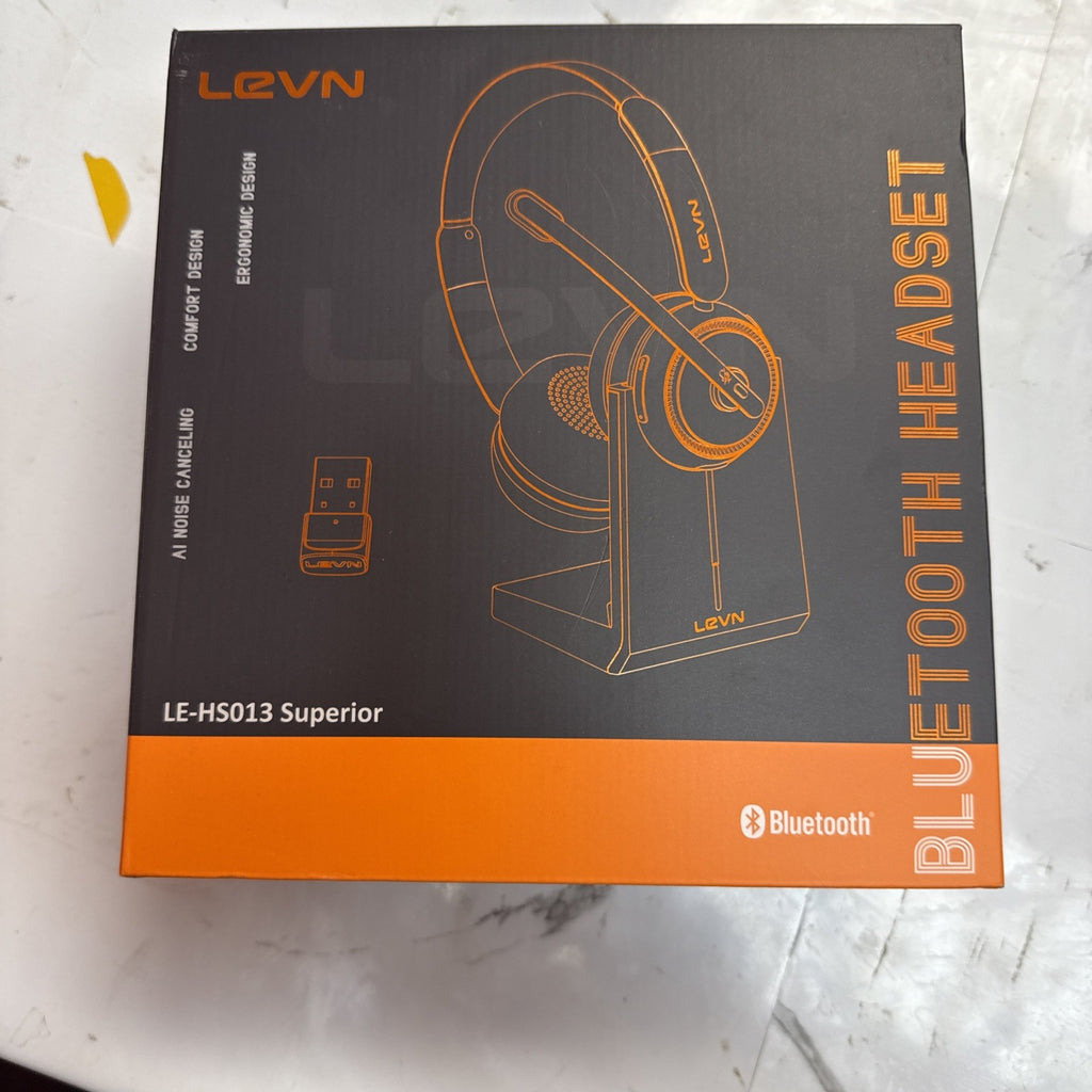 LEVN LE‑HS013 Superior wireless/Bluetooth headset with charging base and USB don
