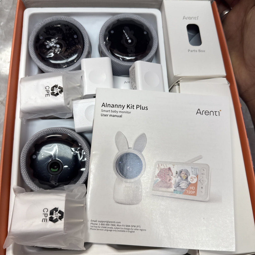ARENTI Split-Screen Baby Monitor, 5" HD Video Baby Monitor with 4 Cameras