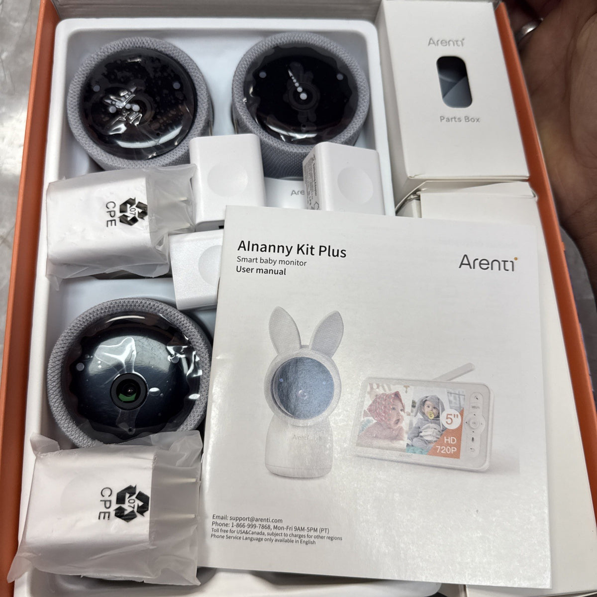 ARENTI Split-Screen Baby Monitor, 5" HD Video Baby Monitor with 4 Cameras