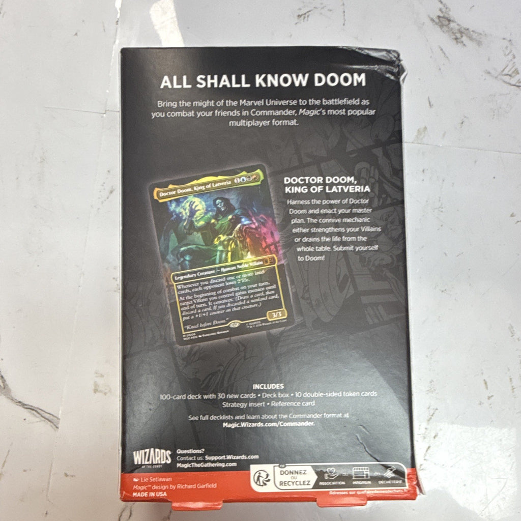 Magic: The Gathering Doom Prevails Sealed Commander Deck 100 Cards Doctor Doom