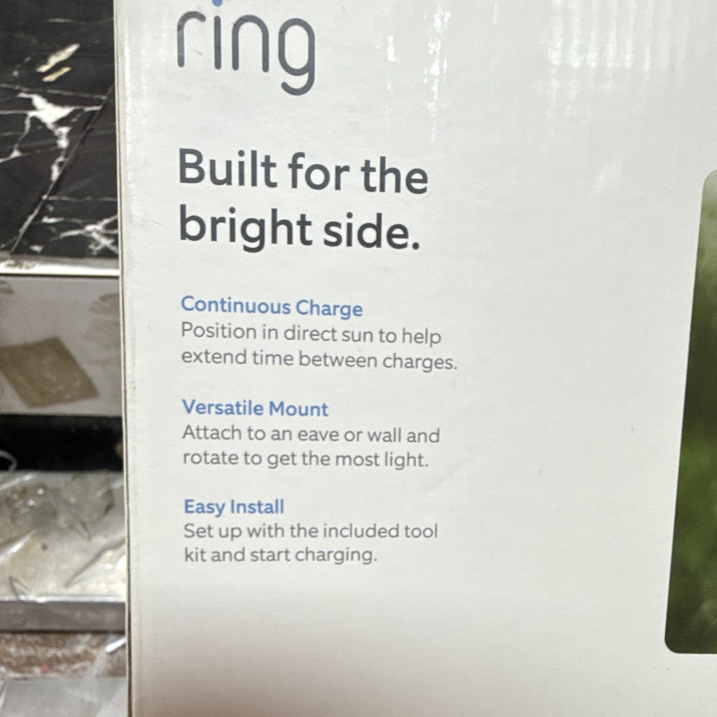 Ring Solar Panel 5W Wired Charger w/ Bracket for Select Ring Cameras Black