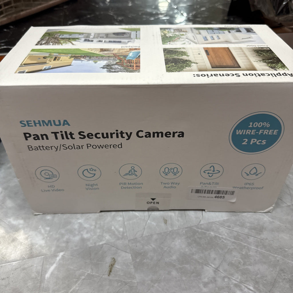 SEHMUA Pan Tilt Security Camera Battery/Solar Powered 2 Pcs
