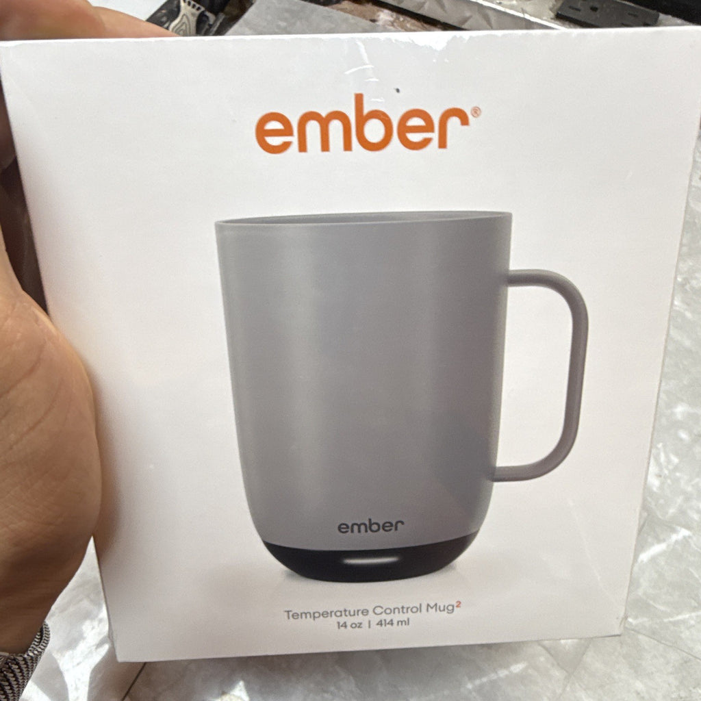 Ember Temperature Control Mug 2 Gray 14oz Smart App Control w/ Charging Coaster