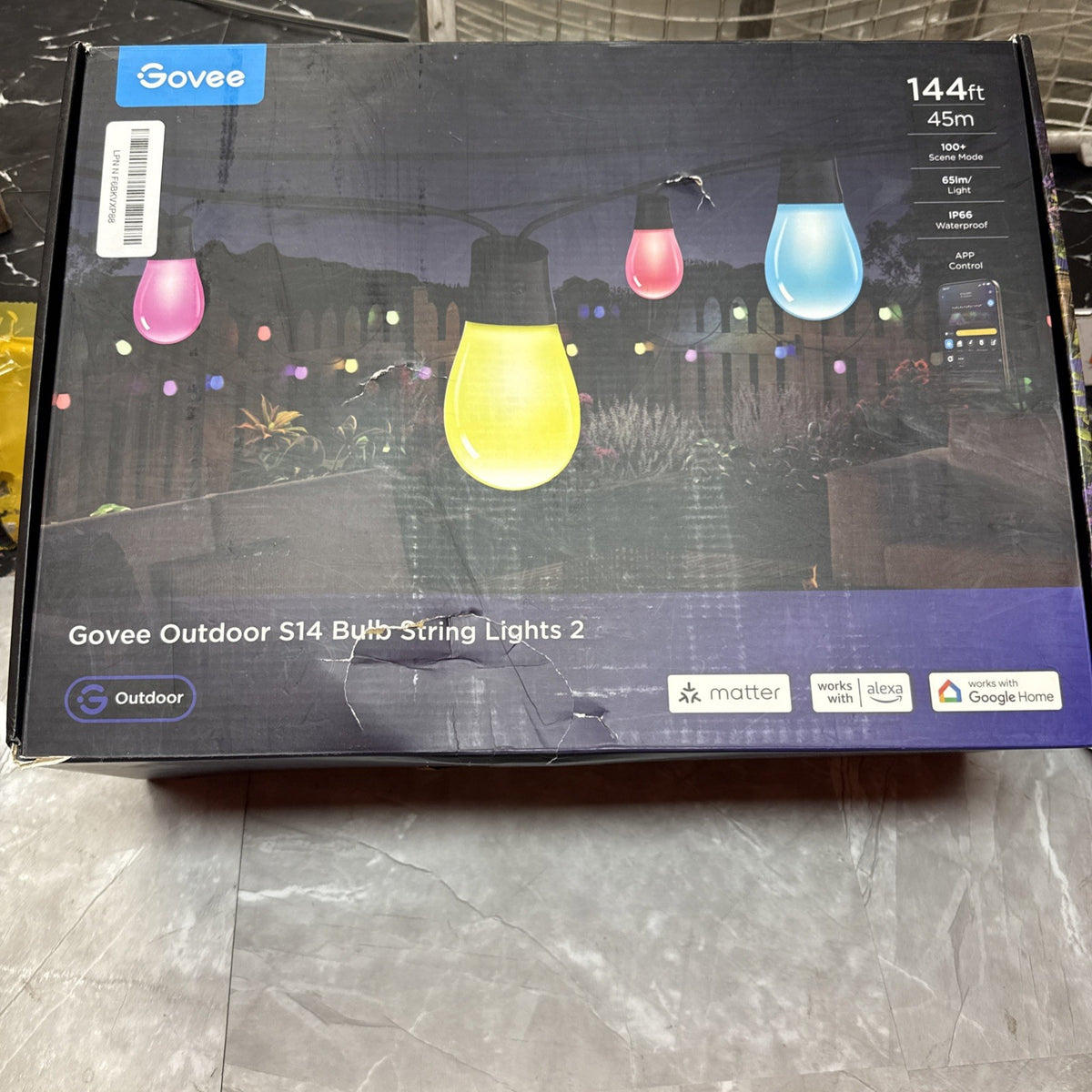 Govee Outdoor S14 Bulb String Lights 2, 144 ft Waterproof Led Lights H702C