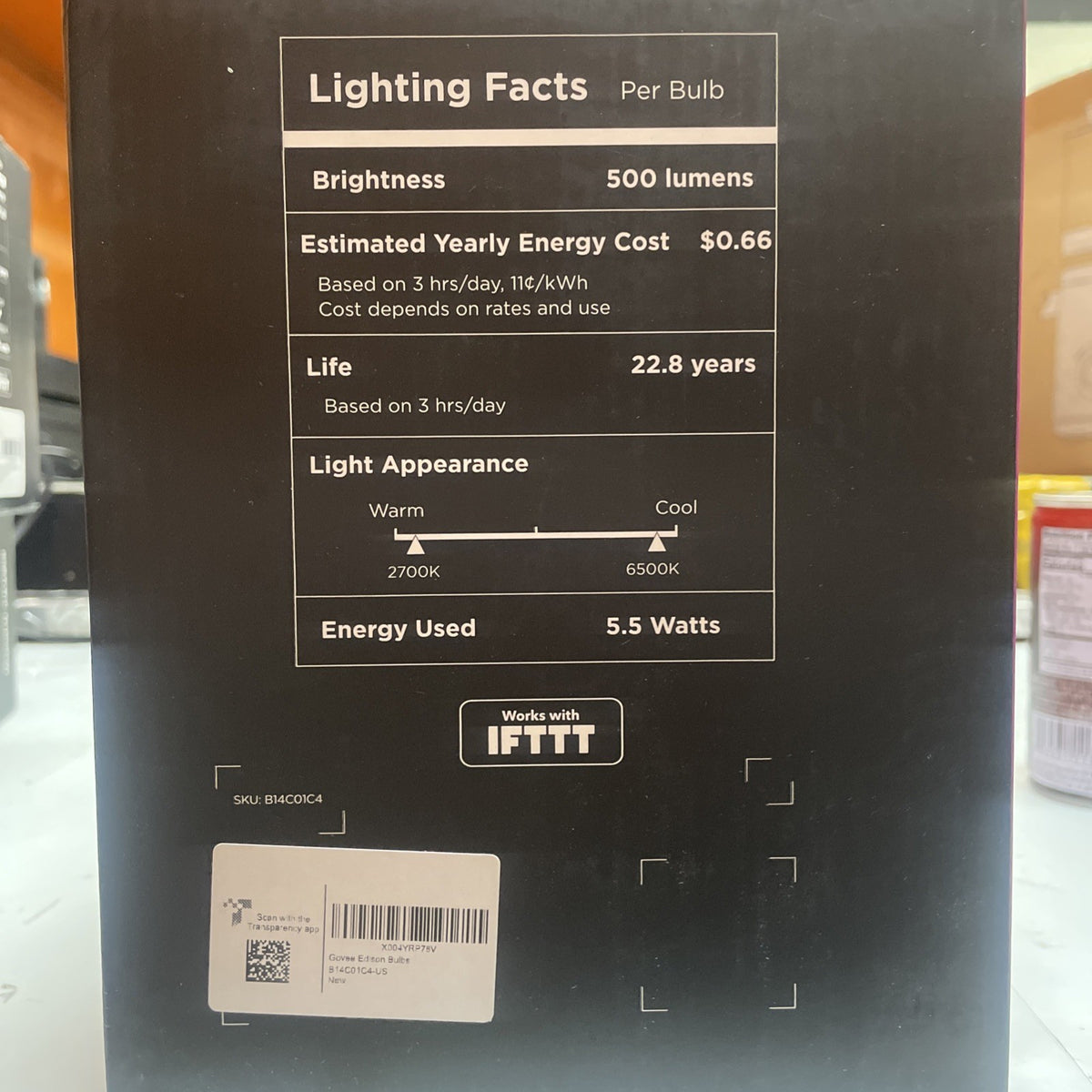 Govee ST19 Edison Smart LED Bulb 4-Pack 500lm Color 5.5W E26