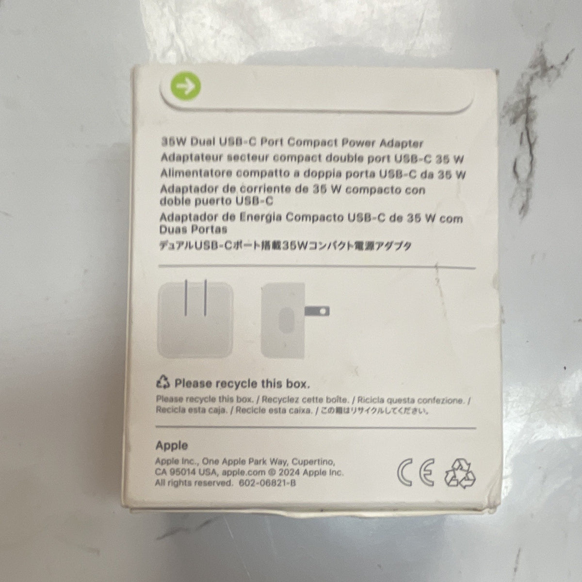 Apple Dual USB-C 35W Compact Power Adapter Charger, White - For Apple Universal