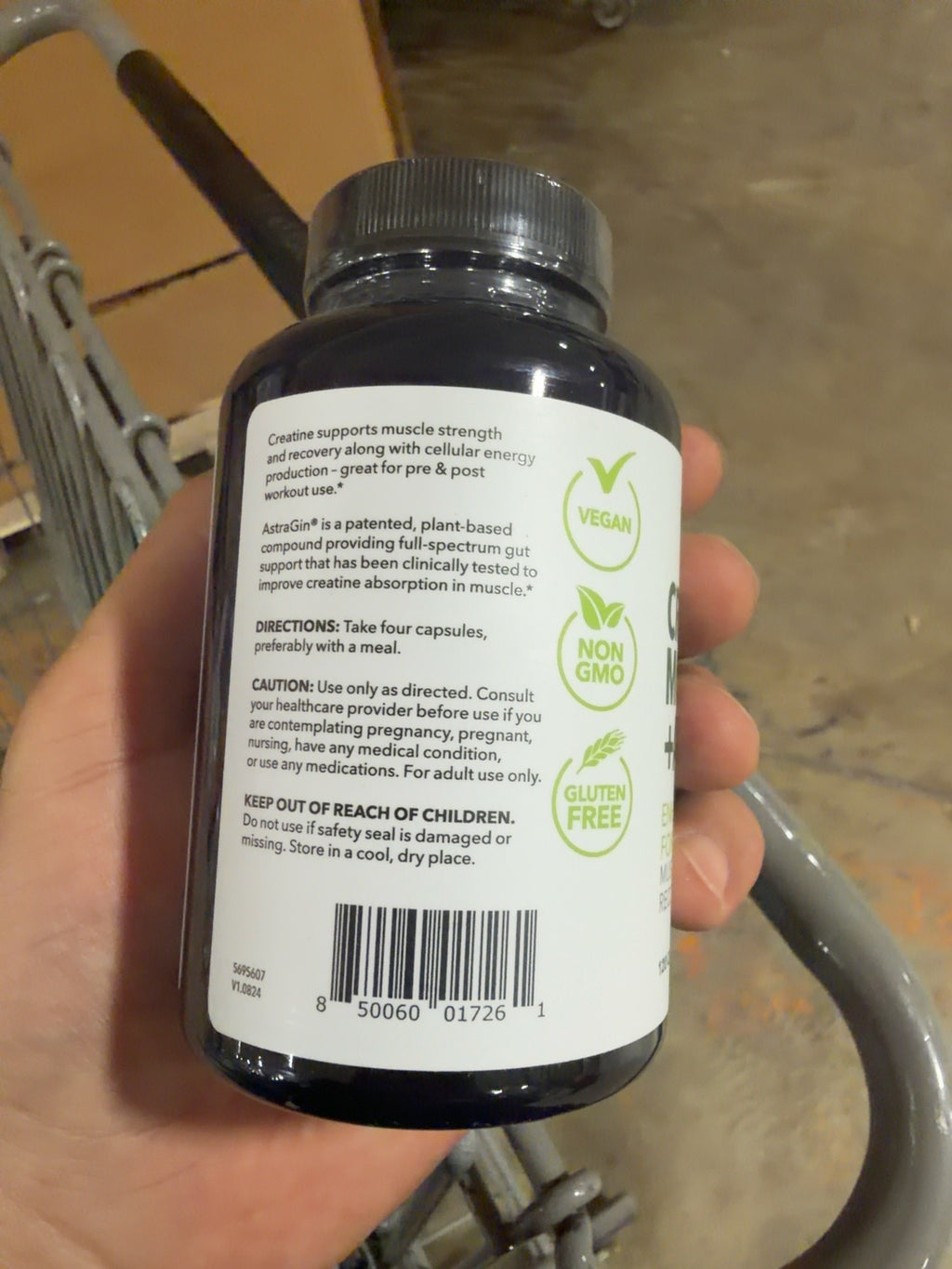 Havasu Nutrition Creatine Monohydrate + AstraGin - directions and barcode