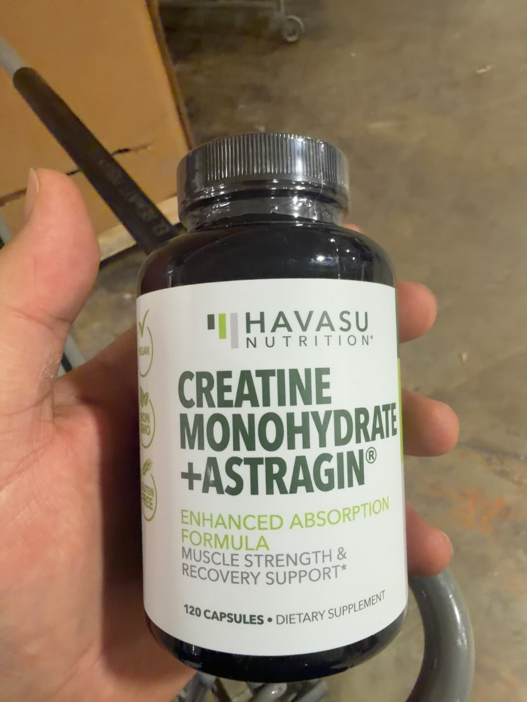 Havasu Nutrition Creatine Monohydrate + AstraGin, 120 capsules - front label