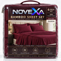 NOVEXA 6-piece Queen bamboo sheet set in Burgundy