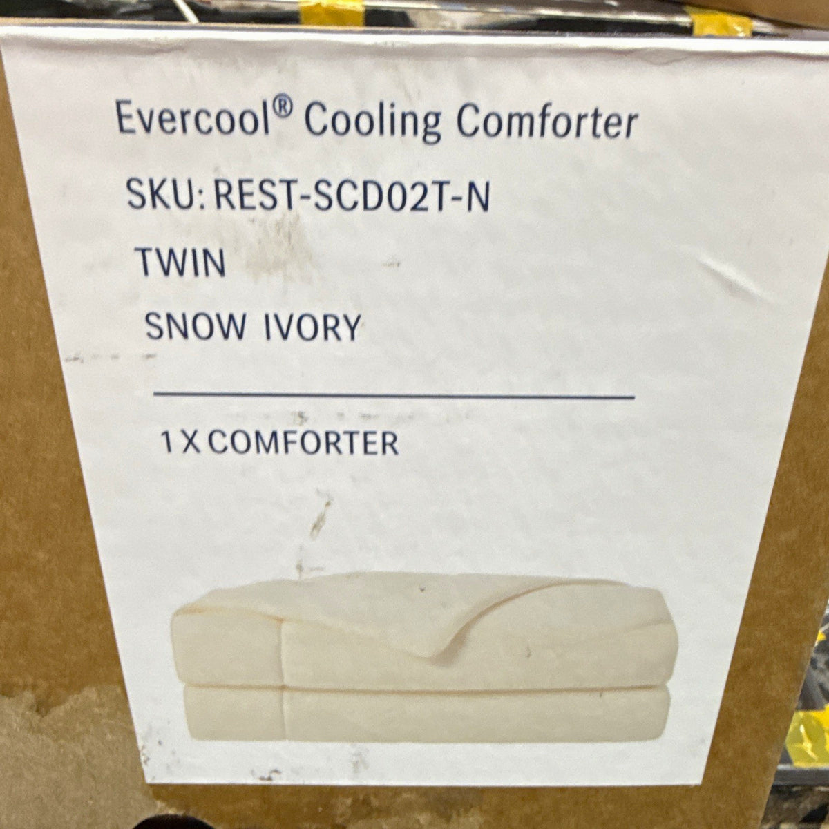 Rest Evercool Cooling Comforter Twin Solid Ivory Cool Insulation 1-Piece Set