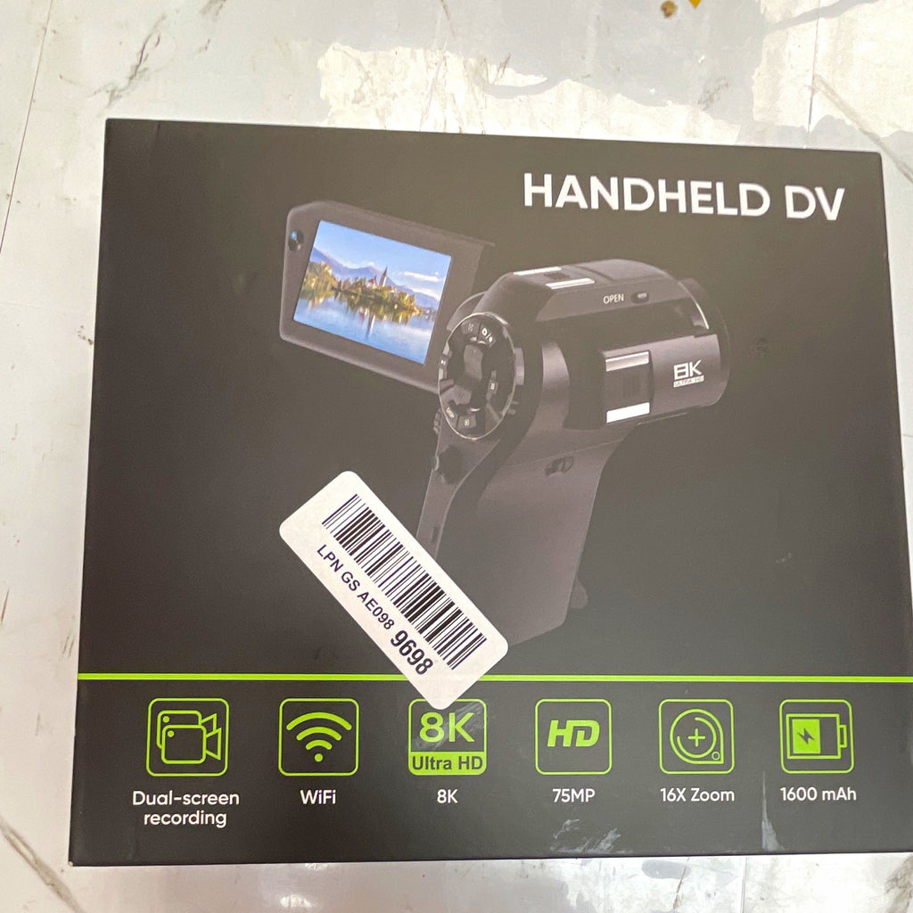 Handheld DV 8K UHD Dual Screen Camcorder, Wi-Fi, 16x Zoom, 3" Black